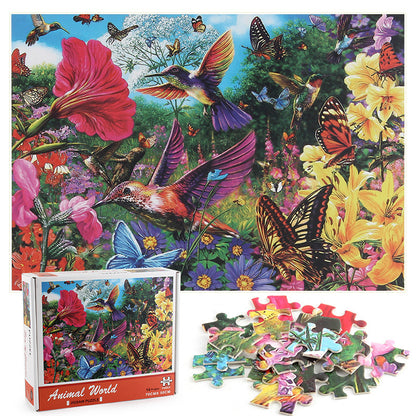 Amazon Explosive Adult Puzzle 1000 Birds And Flowers Forest Flowers Jigsaw Christmas Day Gift Toys