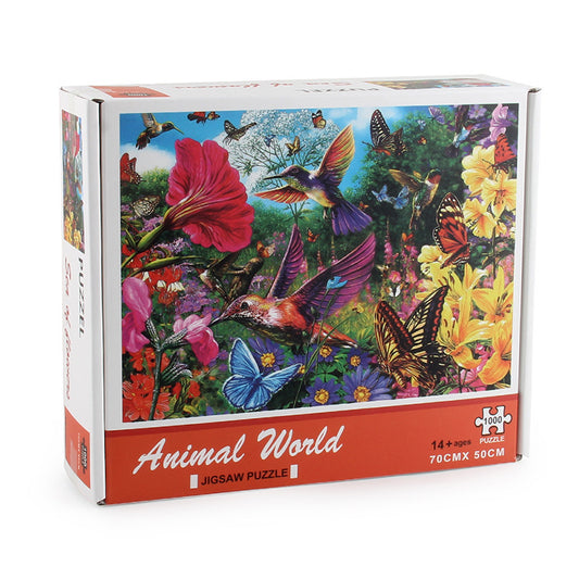 Amazon Explosive Adult Puzzle 1000 Birds And Flowers Forest Flowers Jigsaw Christmas Day Gift Toys