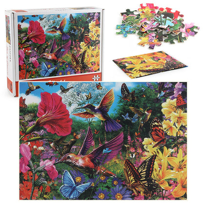 Amazon Explosive Adult Puzzle 1000 Birds And Flowers Forest Flowers Jigsaw Christmas Day Gift Toys