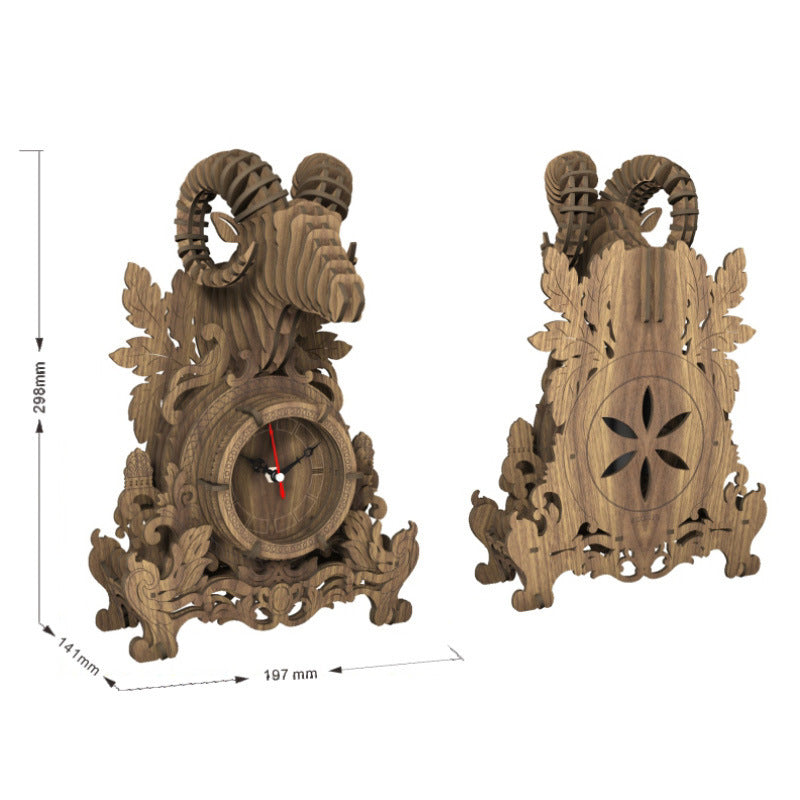 Adults High Difficulty Hand-Assembled Wooden Puzzle Three-Dimensional 3d Clock Model Boy Can Use Brain Educational Toys