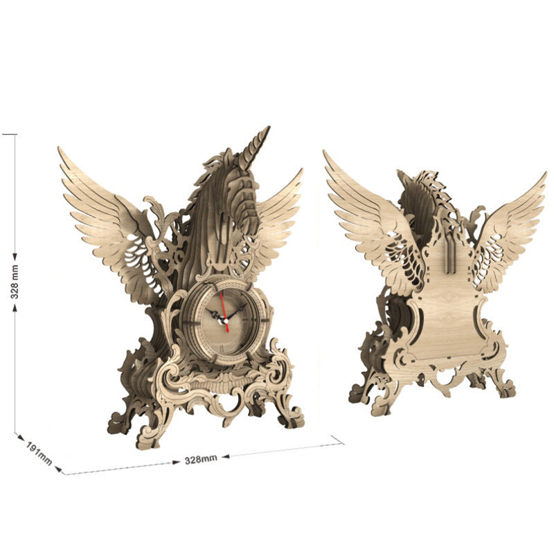 Adults High Difficulty Hand-Assembled Wooden Puzzle Three-Dimensional 3d Clock Model Boy Can Use Brain Educational Toys