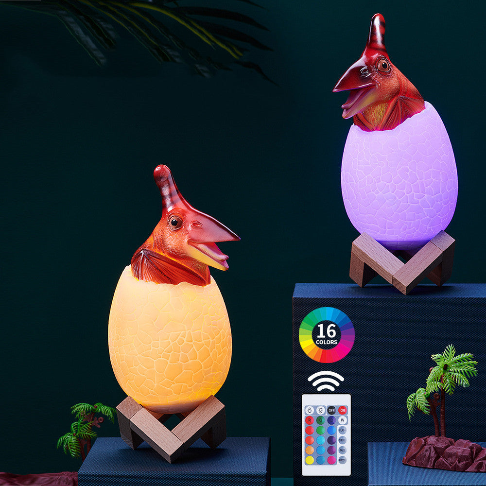 Touch Sensor Night Light LED 3&16 Colors Pat Dinosaur Egg Bedside Lamp Remote Control Nightlight Toy Rechargeable Table Lamp