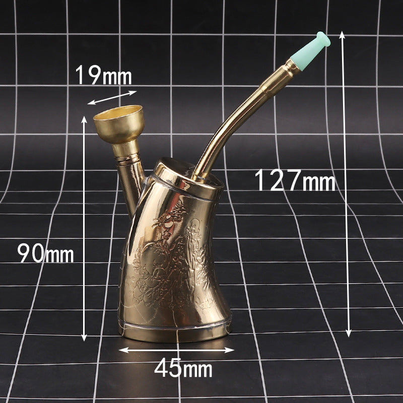 Portable New Creative Hand-Held Men'S Hookah Dual-Use Imitation Copper Water Filter Copper Water Pipe