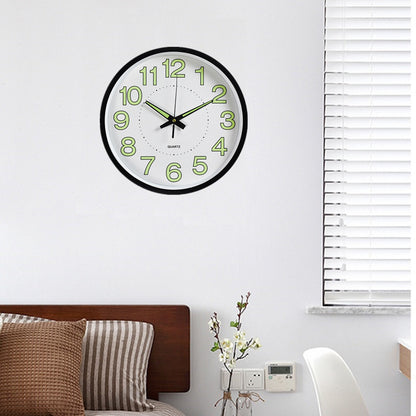 12 inch Luminous Minimalist Wall Clock Modern Design White Quartz Simple Glowing Hanging Clocks Bedroom Living Room Decoration