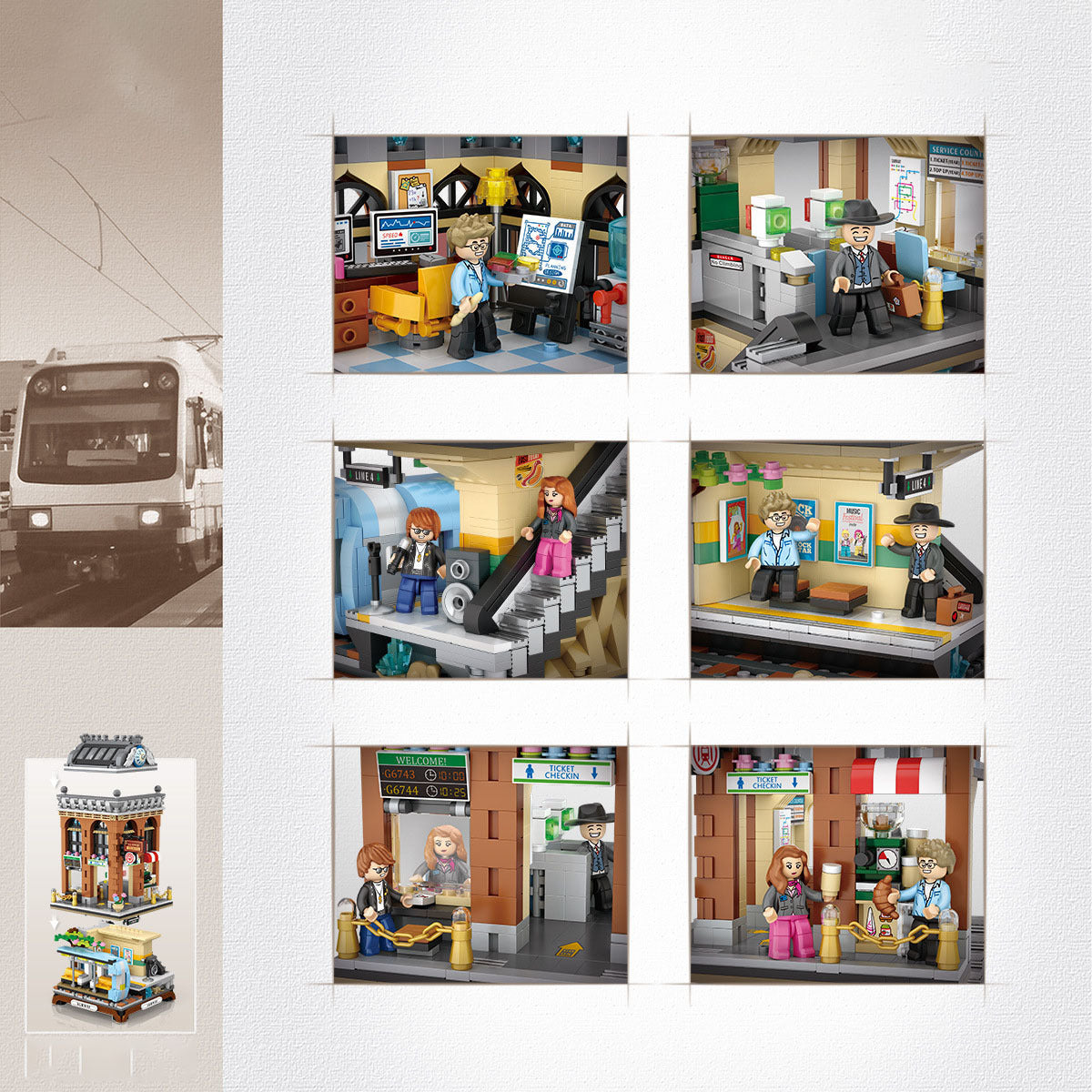 Loz New Subway Station Mini Building Blocks Assembled Educational Toys Adult Puzzle Scene Model 1031