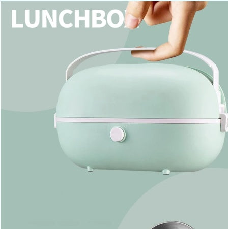 Portable Cooking Electric Lunch Box Stainless Steel Inner Tank Electric Lunch Box Student White Collar Heating Electric Lunch Box