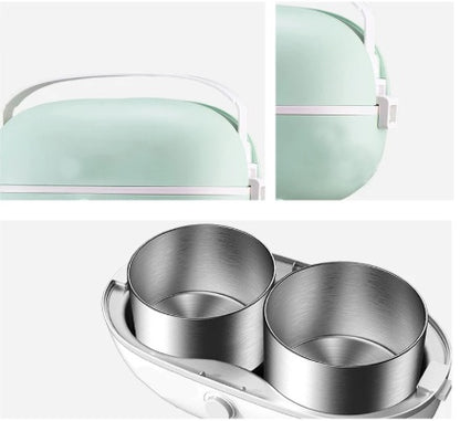 Portable Cooking Electric Lunch Box Stainless Steel Inner Tank Electric Lunch Box Student White Collar Heating Electric Lunch Box