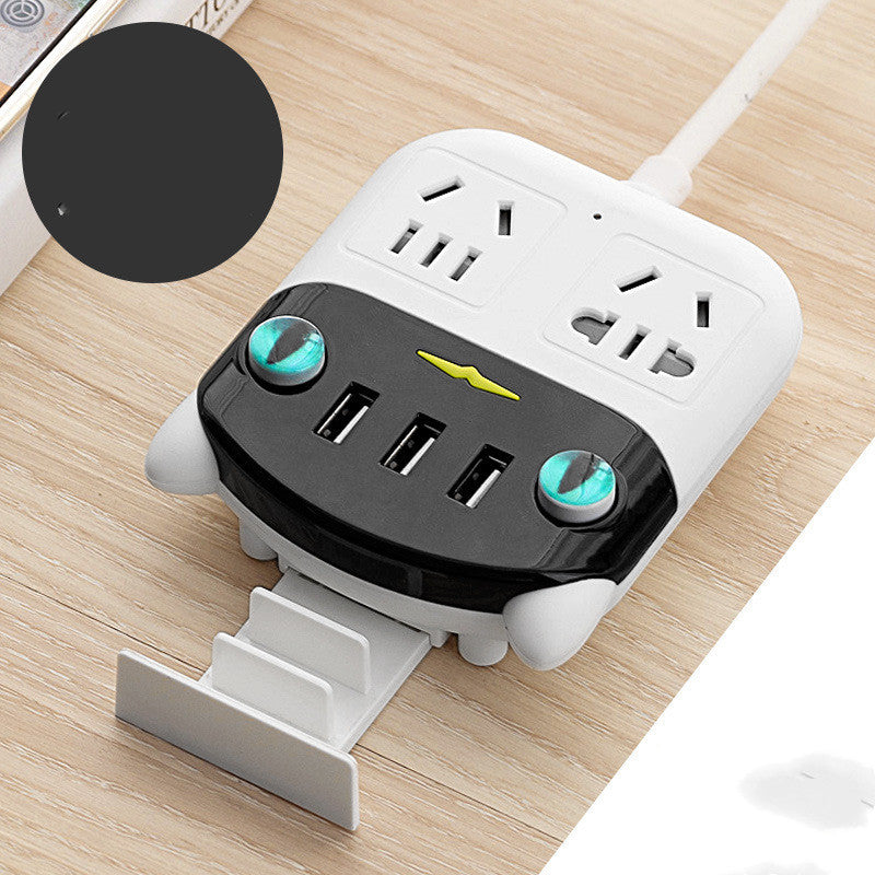Gift Smart Usb Socket Creative Cat Row Patch Panel Patch Panel Multi Functional Household Patch Panel 3Usb Lightning Protection