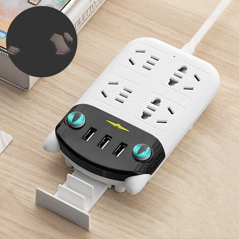 Gift Smart Usb Socket Creative Cat Row Patch Panel Patch Panel Multi Functional Household Patch Panel 3Usb Lightning Protection