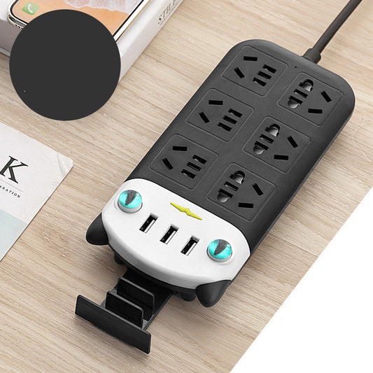 Gift Smart Usb Socket Creative Cat Row Patch Panel Patch Panel Multi Functional Household Patch Panel 3Usb Lightning Protection