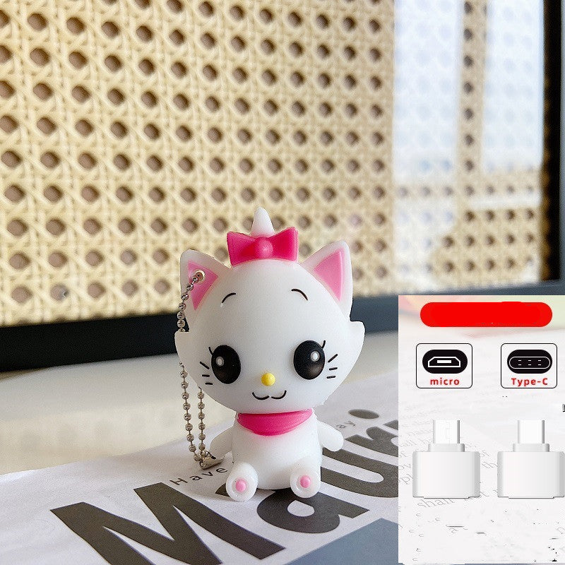 Compatible with Apple , Mobile Phone And Computer Dual-Use Girl'S Heart Car Mini Usb