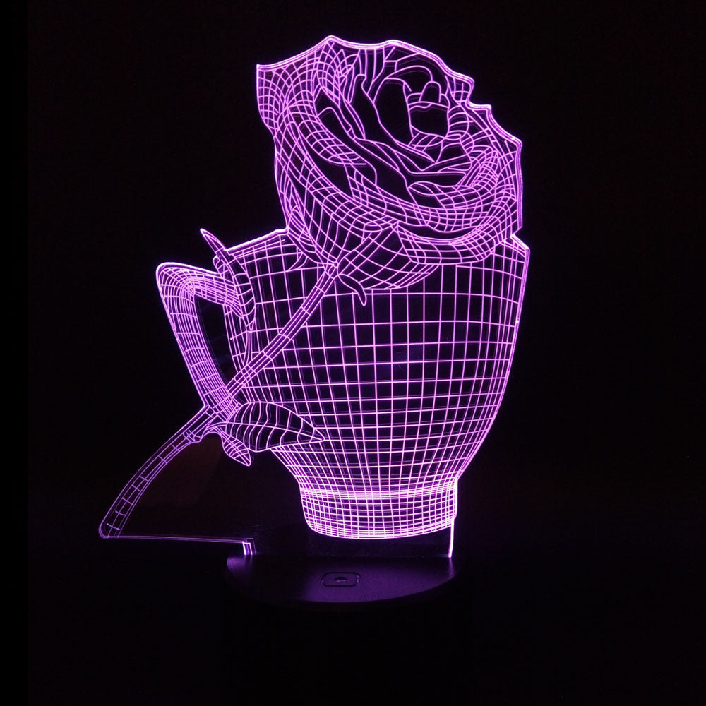 3D Rose Flower Night Light