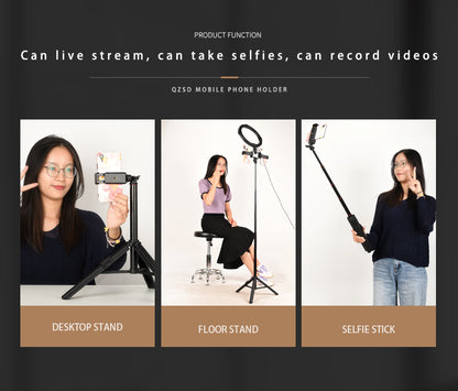 Compatible with Apple, Bluetooth Tripod Mobile Phone Holder Live Selfie