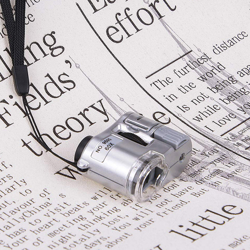 Portable Pocket Type 60 Times LED Currency Detector Lamp Magnifying Glass
