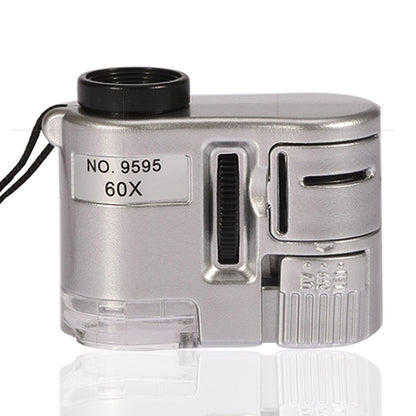 Portable Pocket Type 60 Times LED Currency Detector Lamp Magnifying Glass