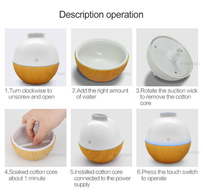 Wood grain home office desk mute humidifier