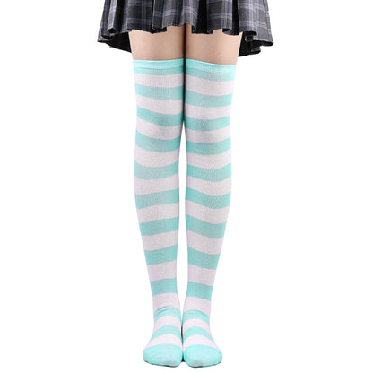 Striped Socks Hold-ups Women Over The Knee Halloween