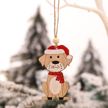 New cute wooden creative Christmas tree pendant