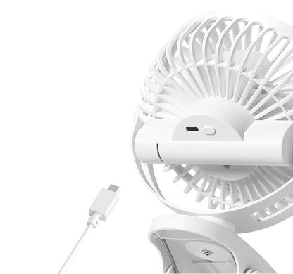 USB Small Fan Large Wind Silent Desktop Pinch Fan Student Dormitory Bed Office Charging Mini Clip Fan Wall Mounted