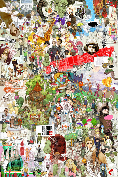 Hand-painted Version Of Happy Town Wooden 5000 Pieces Adult Puzzle 1000 Puzzle Anime Toys