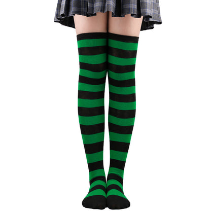 Striped Socks Hold-ups Women Over The Knee Halloween