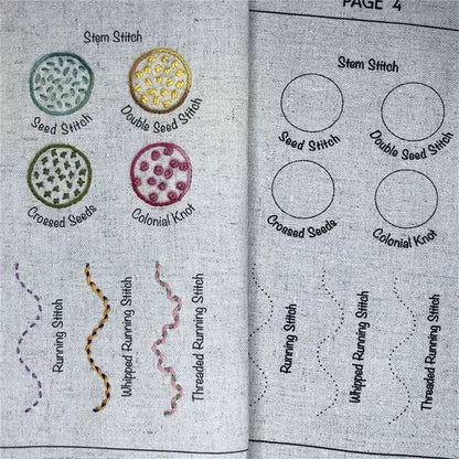 DIY Imitation Linen Sewing Book with Embroidery. Personalize, Improve Skills. Portable