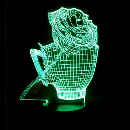 3D Rose Flower Night Light