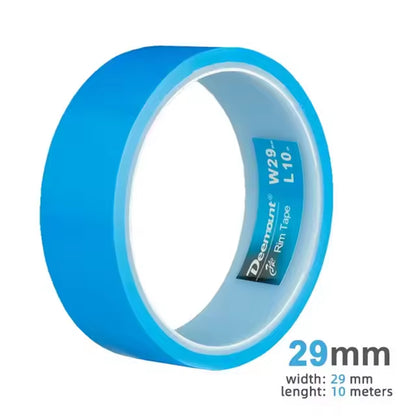 Tensilized Strapping Tape for Tubeless Bicycle Rims, 9.14m long, widths of 23/25/27/29/32/34mm, good residue-holding.