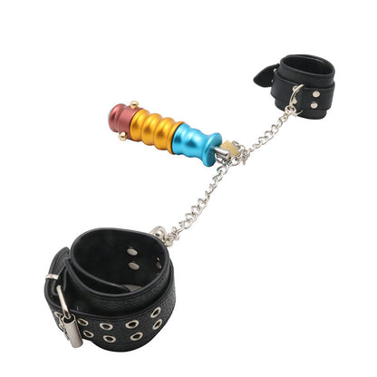 Metal handcuffs anal plug lock alternative sex toys