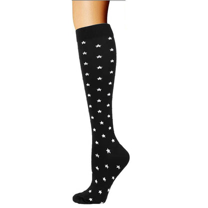 Women's Simple Printed Sports Calf Compression Stockings