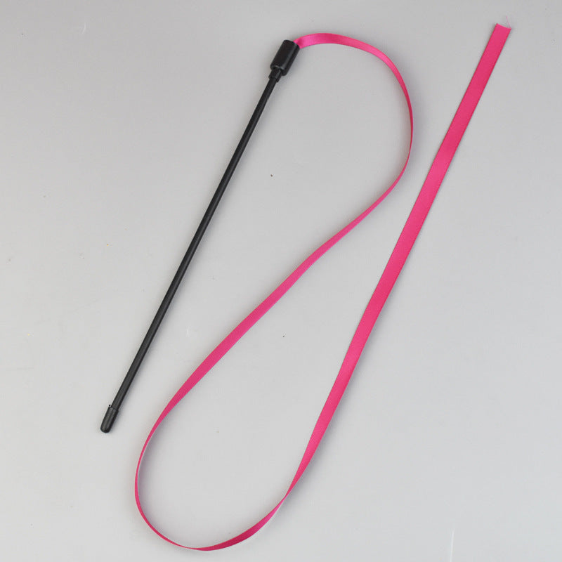 Interactive Cat Rainbow Wand Toys Interactive Cat Teaser Wand String Colorful Ribbon Charmer For Most Cats