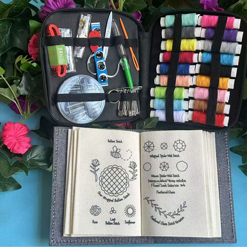 DIY Imitation Linen Sewing Book with Embroidery. Personalize, Improve Skills. Portable