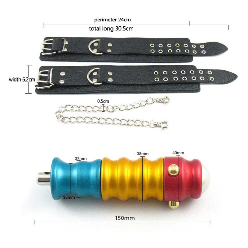 Metal handcuffs anal plug lock alternative sex toys