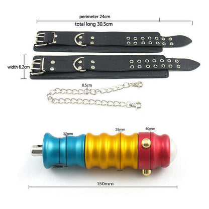 Metal handcuffs anal plug lock alternative sex toys