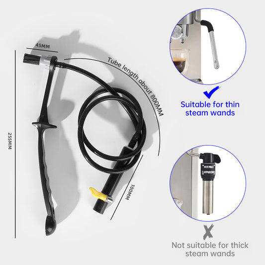 Barista tool: long - handle cleaning brush for coffee machine steam, with replaceable head to remove brew head dirt