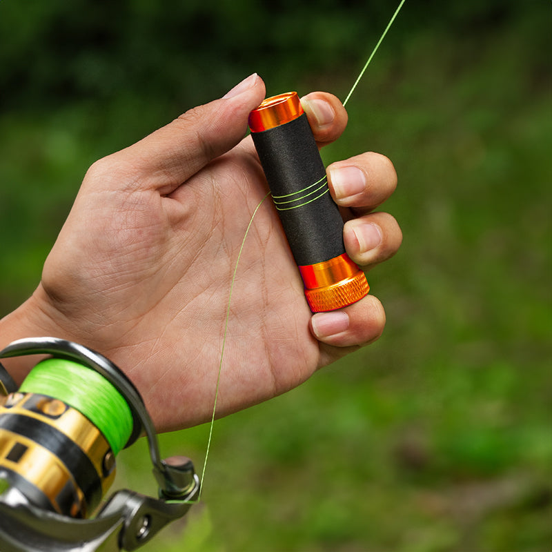 Aluminum alloy traction rod – anti-slip rubber, hook line for pulling/knotting, fishing tool with hand & line protection.