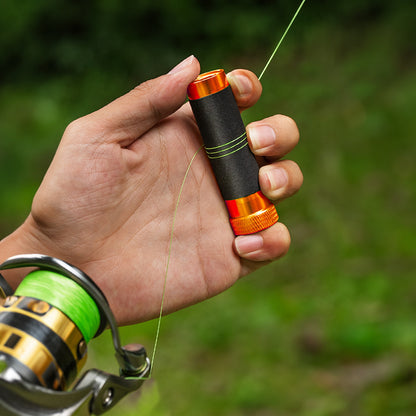 Aluminum alloy traction rod – anti-slip rubber, hook line for pulling/knotting, fishing tool with hand & line protection.