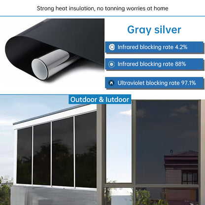 One - Way Window Privacy Film   Static Cling, Self - Adhesive Vinyl   Blocks UV, Insulates & Controls Heat
