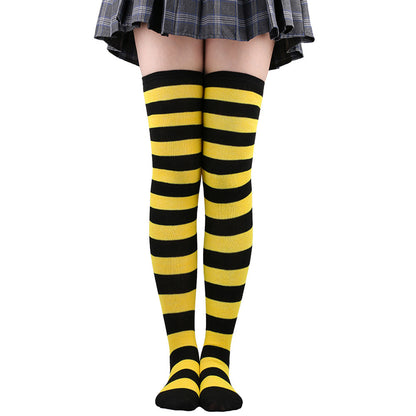 Striped Socks Hold-ups Women Over The Knee Halloween