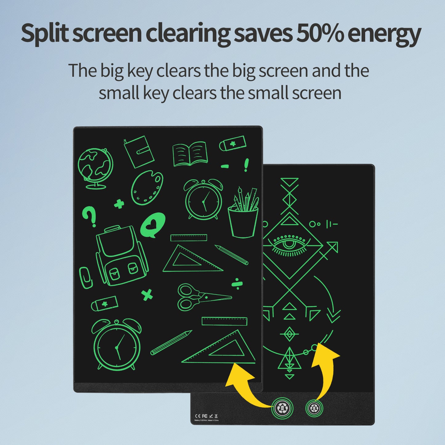 Single Color Double Side Screen LCD Handwriting Board