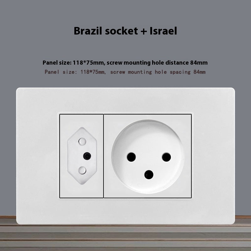 118 Type White 16A Israel Socket Panel