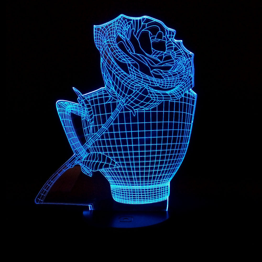 3D Rose Flower Night Light