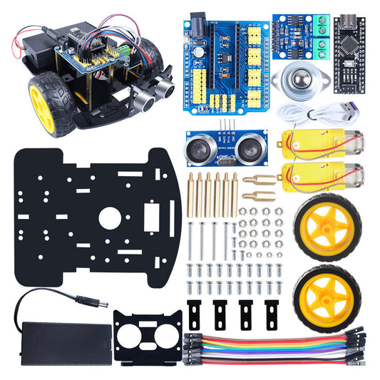 Ultrasonic Obstacle Avoidance Robot DIY Programmable Kit