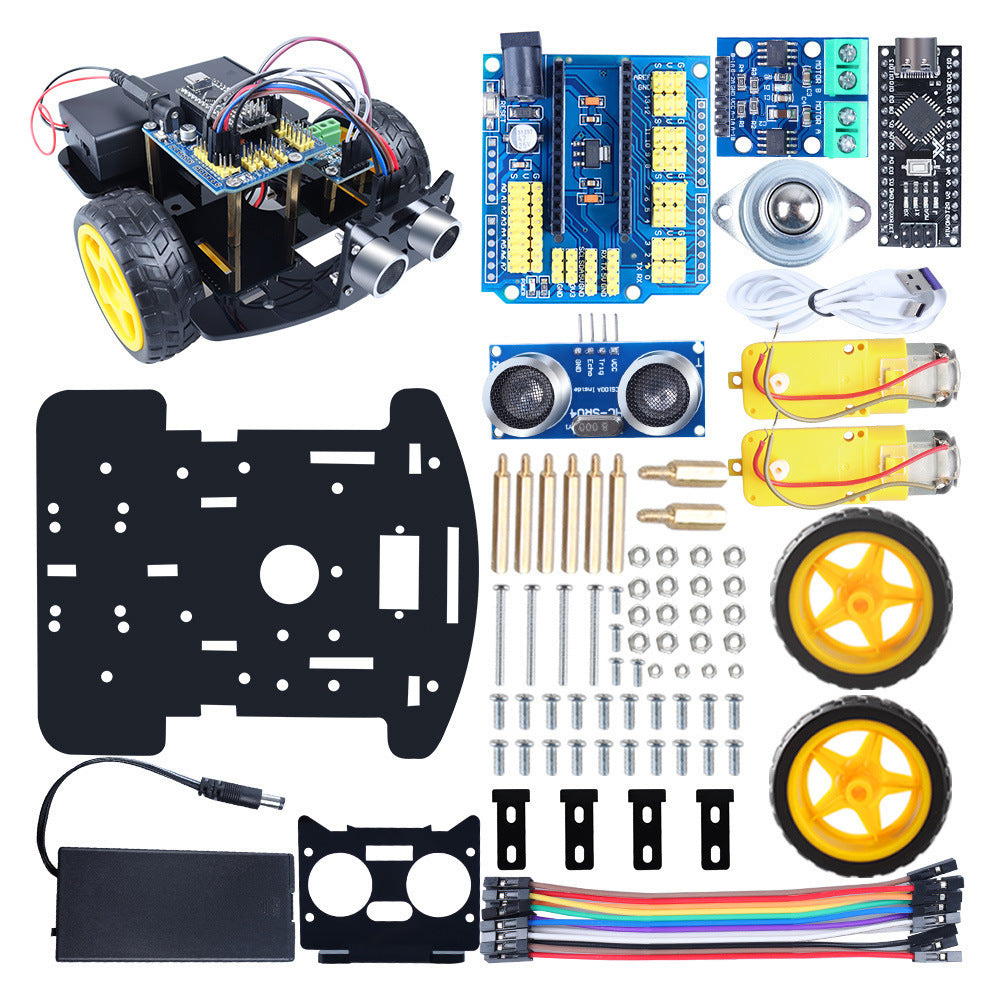 Ultrasonic Obstacle Avoidance Robot DIY Programmable Kit
