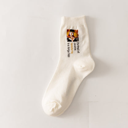 Childlike Illustration Socks Home Cartoon Series Socks