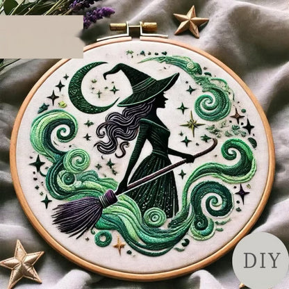 Witch Embroidery KIT Witch Embroidery KIT DIY Embroidery Material Package