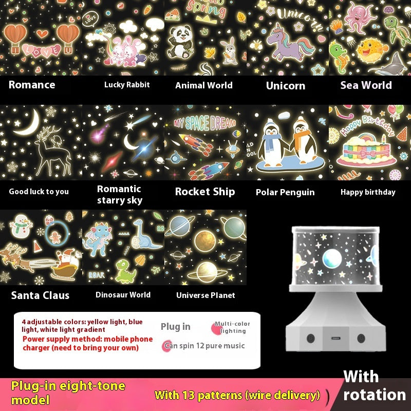 Creative Star Light Projection Lamp Bluetooth Stereo Luminous Toy