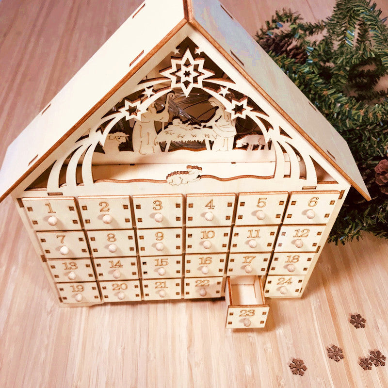 DIY wooden calendar Christmas gift box