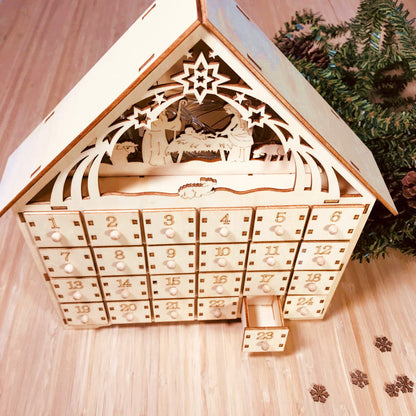 DIY wooden calendar Christmas gift box
