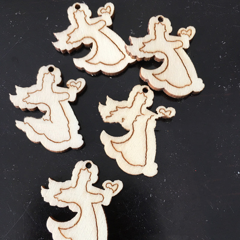 Creative Christmas Series Wood Chip Decoration Pendant